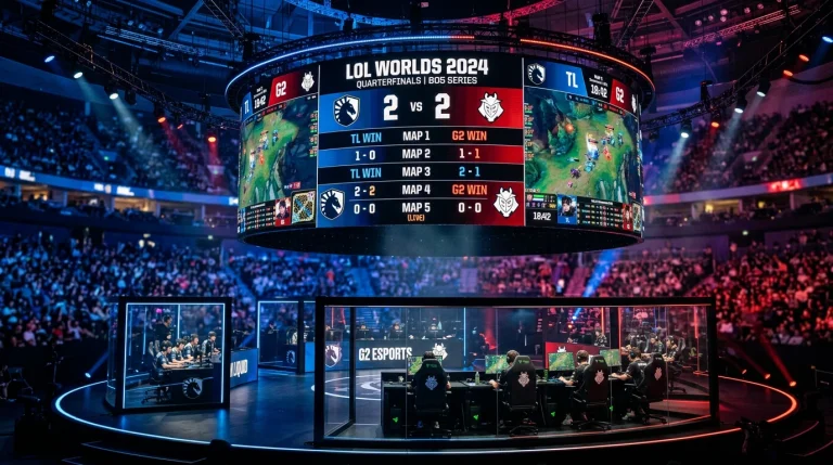 Turnier-Display mit Serien-Scoreboard für LoL-Bo3 und -Bo5